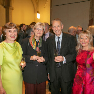 Liz Orme (SCY300 Co-Ordinator and Dinner organiser), Revd Canon Jutta Brueck (President), Simon Linford (Guest Speaker), Cecilia Pipe (Master of Ceremonies)